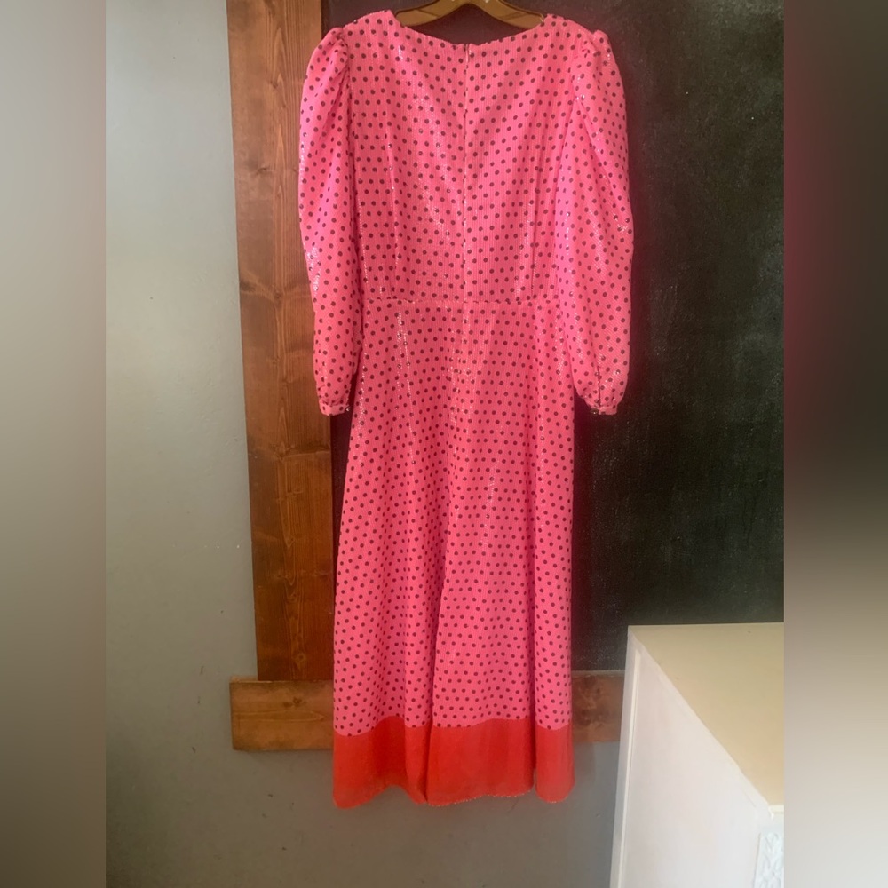 Olivia Rubin 'Imogene pink polka dot sequin dress UK 12 US 8 EUC - Picture 5 of 8